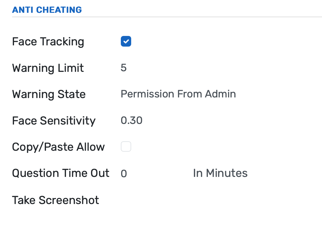 Randomized questions, shuffling, timers, navigation restrictions, and auto-submit to minimize cheating in online exams.