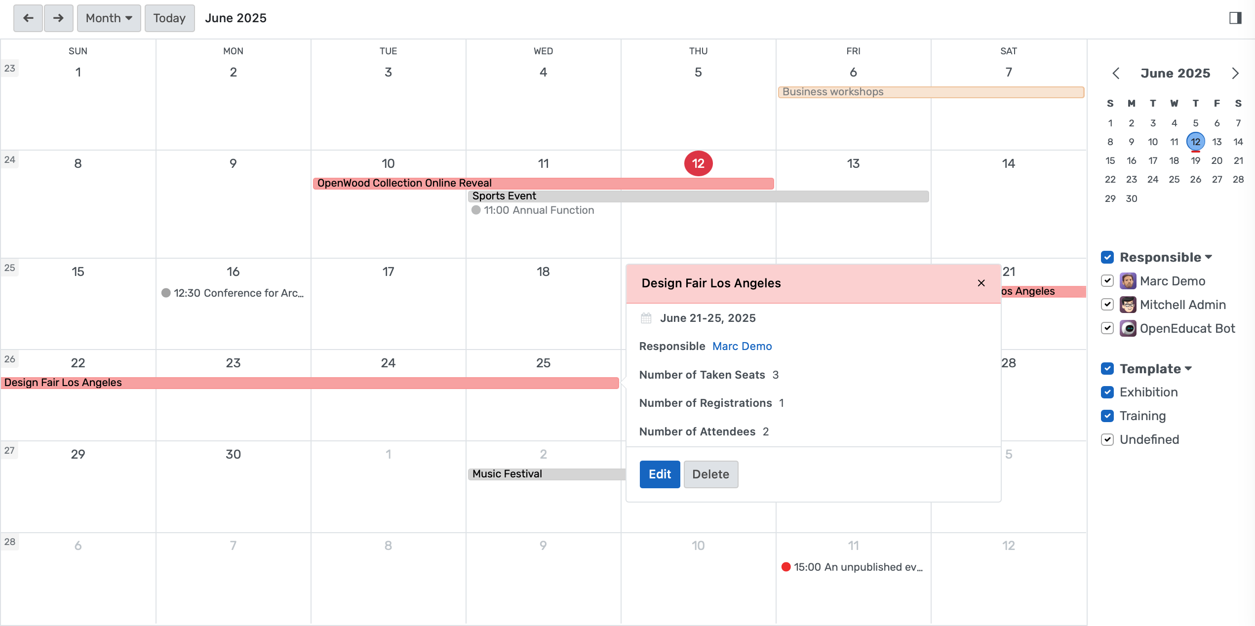 Unified calendar, automated tasks, venue and vendor management, customizable workflows, and real-time availability tracking.