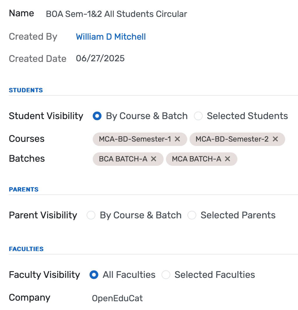 Filter, restrict, and tag notices by group; assign urgency and broadcast institution-wide updates instantly.