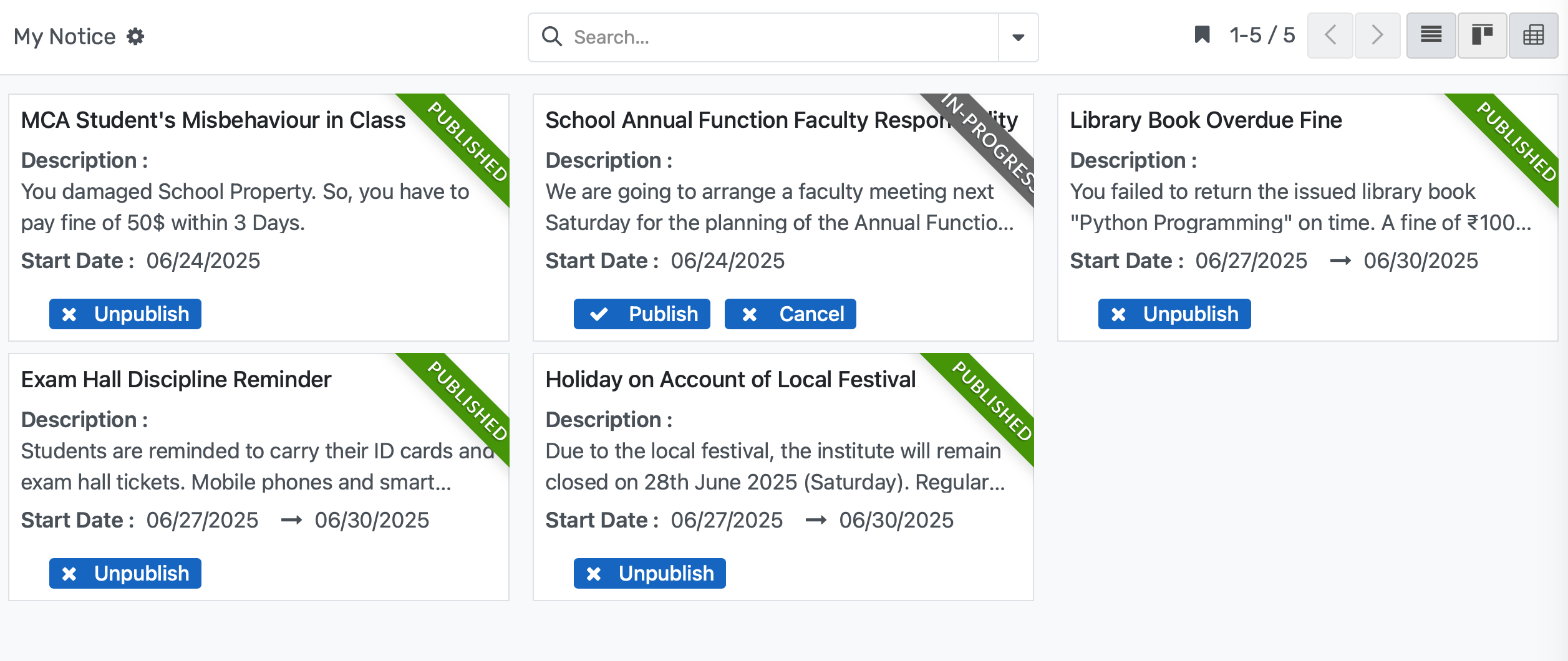 Notice Board Management System