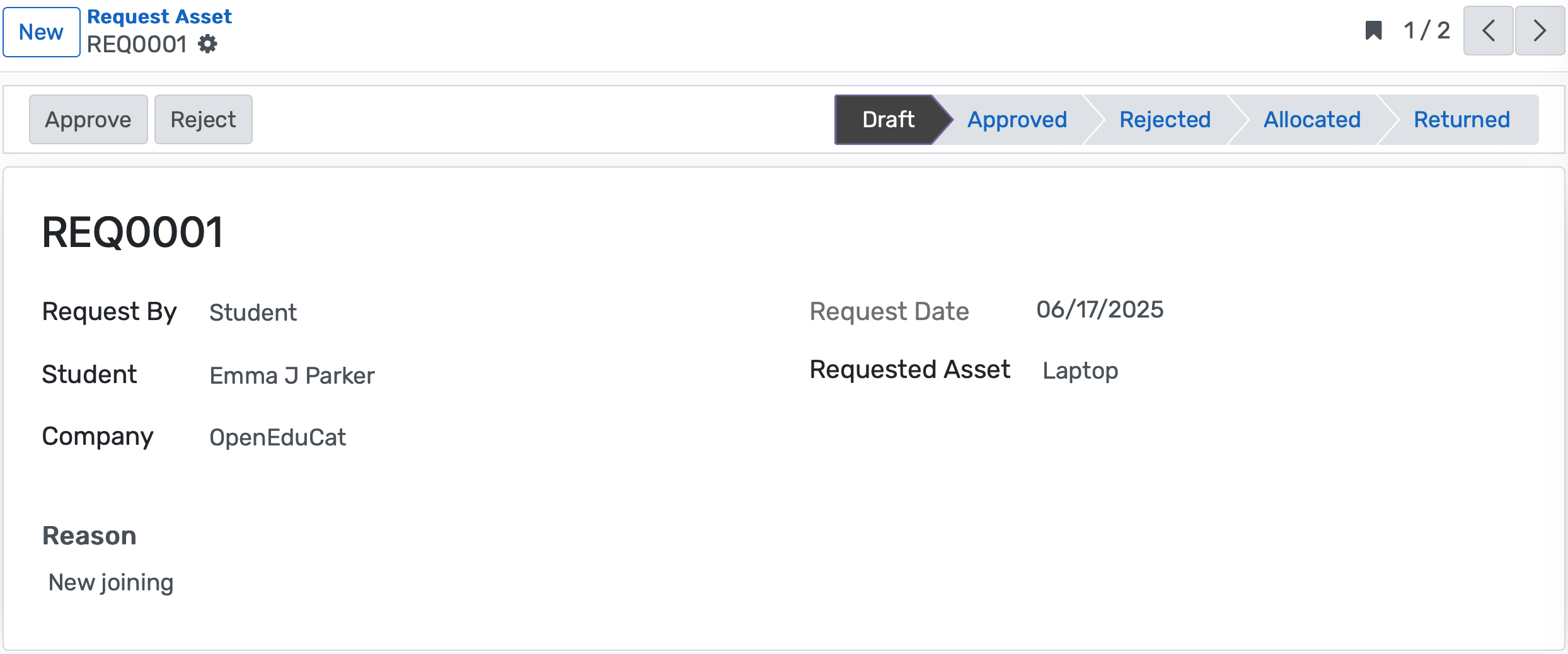 Assets Request Management System