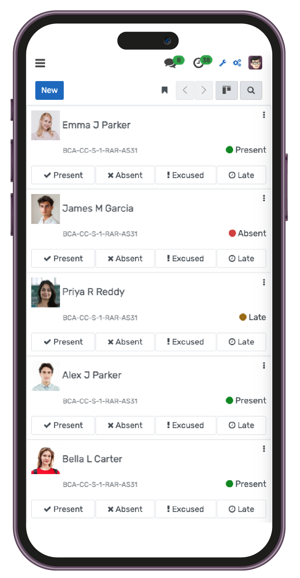 Classroom management dashboard automating schedules, digital attendance, assignment distribution, engagement tracking, and activity logs