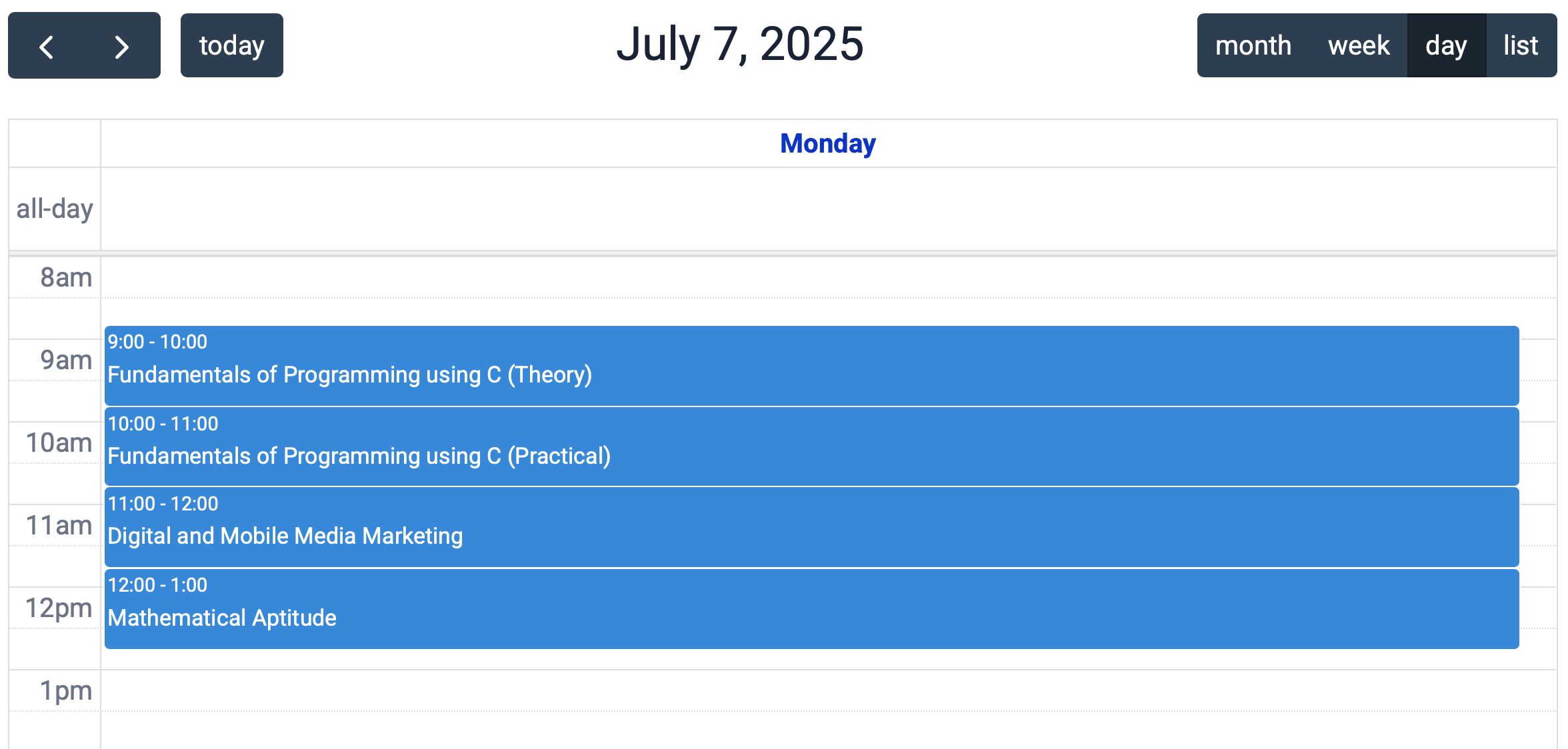 Timetable platform with online schedules for students and teachers, instant change notifications, detailed reports, and digital display options