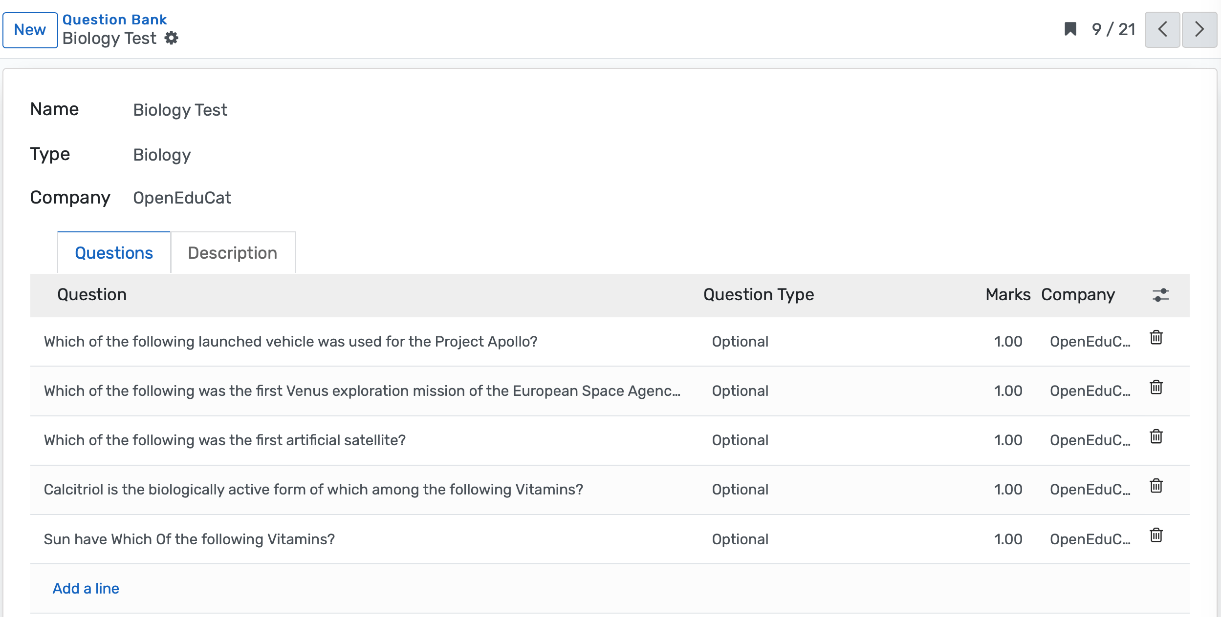 Centralized, categorized, multimedia-enabled question bank with import/export and filtering for quizzes.