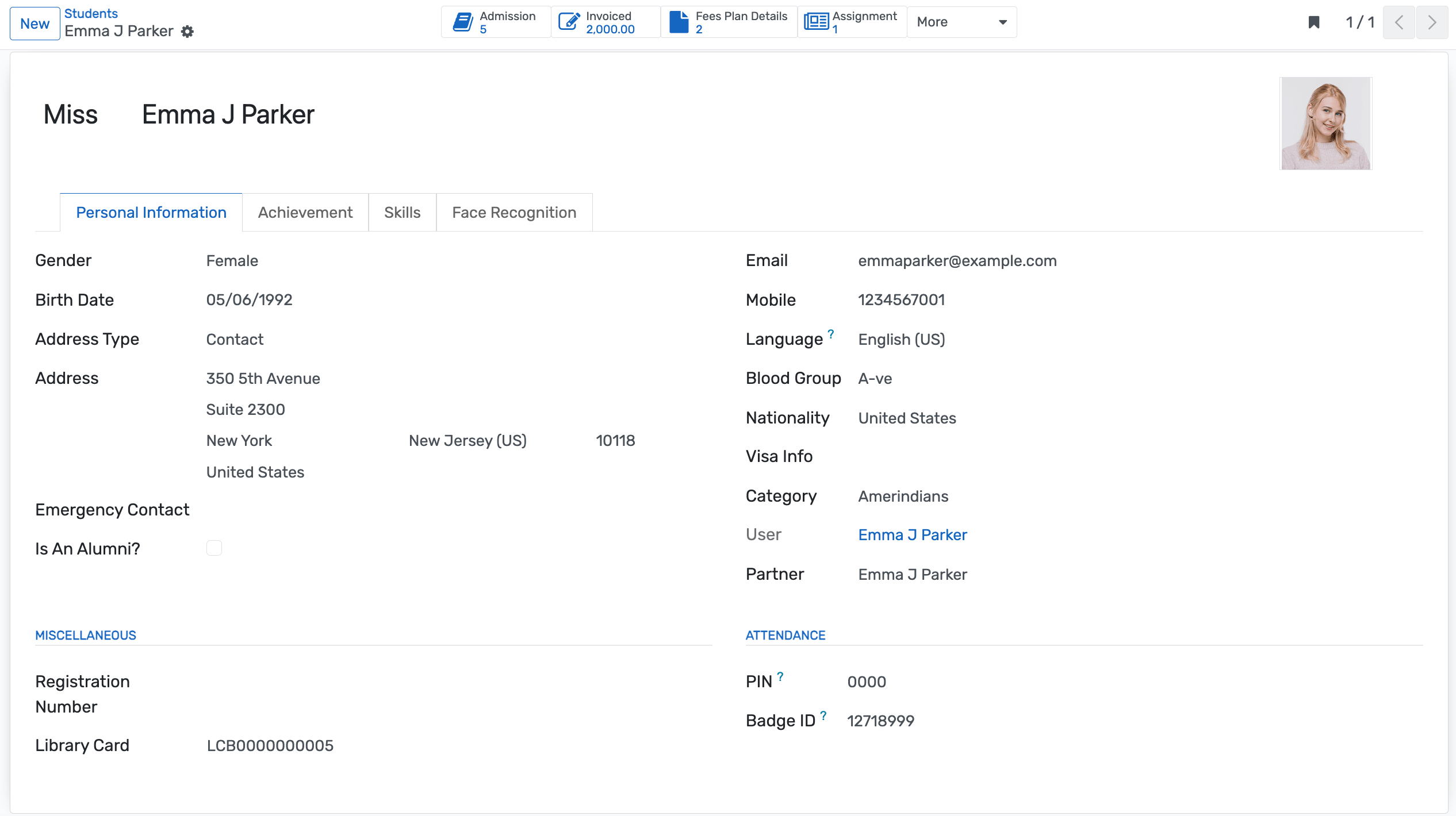 Centralized student profile dashboard with academic, health, and extracurricular records, secure access, and real-time updates